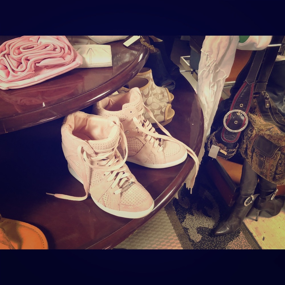Coach wedge sneakers pink size 7